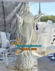 Tượng Đức Mẹ Lên Trời Đá Cẩm Thạch Trắng Đẹp