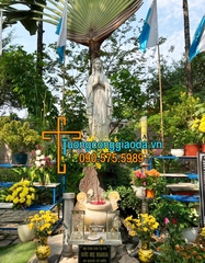Tượng Đức Mẹ Lộ Đức Bằng Đá Cẩm Thạch Trắng Đẹp