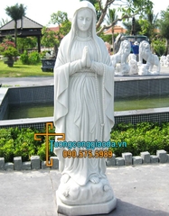 Tượng Đức Mẹ Lộ Đức Đá Cẩm Thạch Trắng