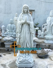 Tượng Đức Mẹ Lộ Đức Đá Tự Nhiên Nguyên Khối