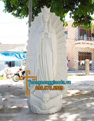 Tượng Đức Mẹ Vô Nhiễm Nguyên Tội Đá Cẩm Thạch Nguyên Khối
