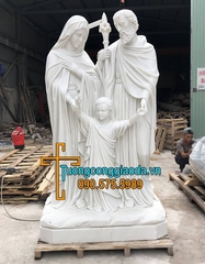 Tượng Gia Đình Thánh Gia Đá Cẩm Thạch Trắng Đẹp Cao 2m