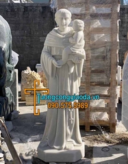 Tượng Thánh Antôn Bồng Chúa Hài Đồng Đá Cẩm Thạch