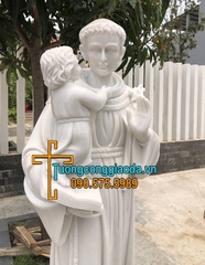 Tượng Thánh An Tôn Đá Cẩm Thạch Trắng Đẹp Cao 1m6