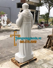 Tượng Thánh An Tôn Đá Cẩm Thạch Trắng Đẹp Cao 1m6