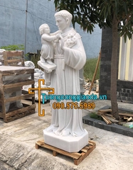 Tượng Thánh An Tôn Đá Cẩm Thạch Trắng Đẹp Cao 1m6
