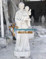 Tượng Thánh Antôn Đá Cẩm Thạch Trắng Đẹp Tại Nam Định