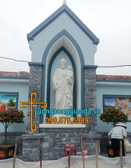 Tượng Thánh Giuse Bằng Đá Trắng Đẹp Cao 2m5