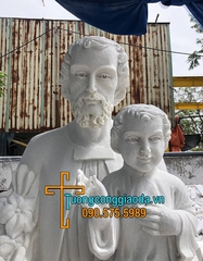 Tượng Thánh Giuse Cùng Chúa Giesu Con Bằng Đá Đẹp