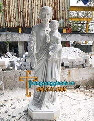 Tượng Thánh Giuse Cùng Chúa Giesu Con Bằng Đá Đẹp
