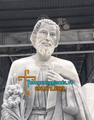 Tượng Thánh Giuse Đá Cẩm Thạch Xám Đẹp