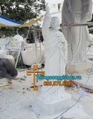 Tượng Thánh Phaolô Đá Trắng Nguyên Khối