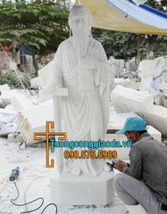 Tượng Thánh Phaolô Đá Trắng Nguyên Khối