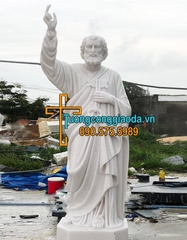 Tượng Thánh Phêrô Bằng Đá Trắng Đẹp Tại Đồng Nai