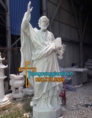 Tượng Thánh Phêrô Bằng Đá Trắng Đẹp Tại Lâm Đồng