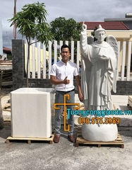Tượng Thánh Vicente Bằng Đá Cẩm Thạch Trắng Đẹp