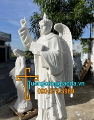 Tượng Thánh Vinh Sơn Đá Trắng Đẹp Cao 2m Về Cà Mau