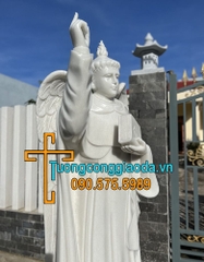 Tượng Thánh Vinh Sơn Đá Trắng Đẹp Cao 2m Về Cà Mau