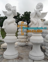 Tượng Thiên Thần Thổi Kèn Đánh Đàn Bằng Đá Đẹp