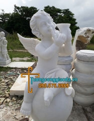 Tượng Thiên Thần Thổi Kèn Đánh Đàn Bằng Đá Đẹp