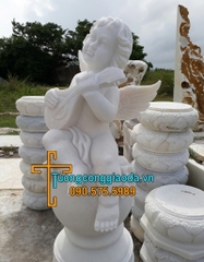 Tượng Thiên Thần Thổi Kèn Đánh Đàn Bằng Đá Đẹp