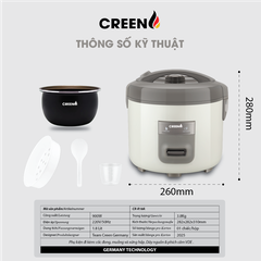Nồi cơm điện 1,8L Creen CR-R18B