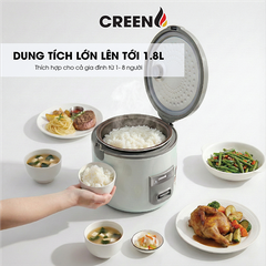 Nồi cơm điện 1,8L Creen CR-R18B