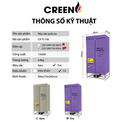 Máy sấy quần áo CREEN CR-TS160