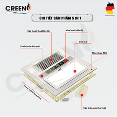 Quạt sưởi nhà tắm thông minh CREEN CR-SMH636 Plus