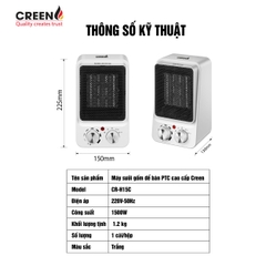 Máy sưởi gốm để bàn PTC cao cấp CREEN CR-H15C