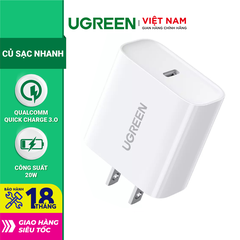 UGREEN USB-C 18W PD Charger for Iphone quick charge EU White CD137 60450