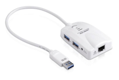Hub 2 cổng USB 3.0 + USB 3.0 Giga Ethernet + Đầu đọc thẻ SD/TF Card reader 20248 (50cm) 20248 20248