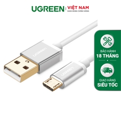 UGREEN Micro USB Data Cable (Aluminum case with Braid) 2M (White) Default Title 30657