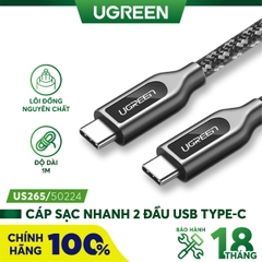 Type C to Type C 2.0 3A Zinc alloy Data cable 1M 50224