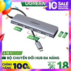Type C to HDMI +USB 3.0*3 + SD/TF  Converter Without PD Gray 70410