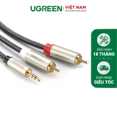 Dây âm thanh cao cấp 3.5mm sang 2 đầu hoa sen vỏ nylon bện 5M 40845