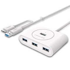 USB 3.0 4 Ports Hub with 3.0 OTG Trắng 20285