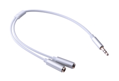 Dây Audio 3.5mm Male chia 2 cổng 3.5mm đầu nhôm (20cm) AV123 20CM 10532