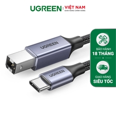 UGREEN USB-C Male to USB-B 2.0 Printer Cable Alu Case with Braid 1m  (Black) US370 80805