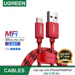 Cáp USB 2.0 sang Lightning cable vỏ bện lynon 1M 40479