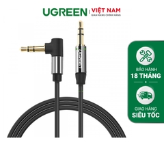 Dây AV 2 đầu 3.5mm dương 2 đầu bẻ góc 90 độ mạ vàng 0.5M 30556