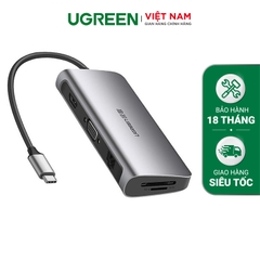 USB-C sang 3*USB 3.0 + HDMI +RJ45+ SD+ PD Silver 40873