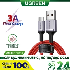 Dây USB  sang USB-C màu đỏ 1M 60184