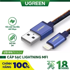UGREEN Braided Lightning Cable 1.5m (Denim Blue) US199 80634