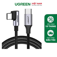 UGREEN USB-C 2.0 to Angled USB-C M/M Cable Aluminium Shell with Braided US334 70643