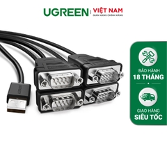 USB 2.0 to 4 Serial RS232 Adapter Cable Black 30770