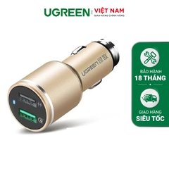 30W Dual USB Car Charger with Oualcomm QC 3.0 Technology Gold 30514