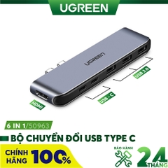 Dual USB-C to HDMI+ 3 USB 3.0 + Type C female + PD Converter Gray 50963