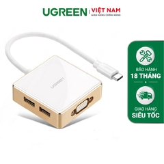 Bộ chuyển đổi USB Type C sang VGA và HUB 3 cổng USB 15cm 30442