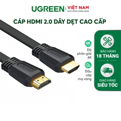 HDMI 2.0 Flat Cable 2M Black ED015 70159